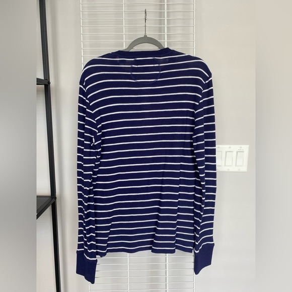 Polo Ralph Lauren Light Knit Long Sleeve Blue & White Pullover Sweater Medium - Picture 6 of 7